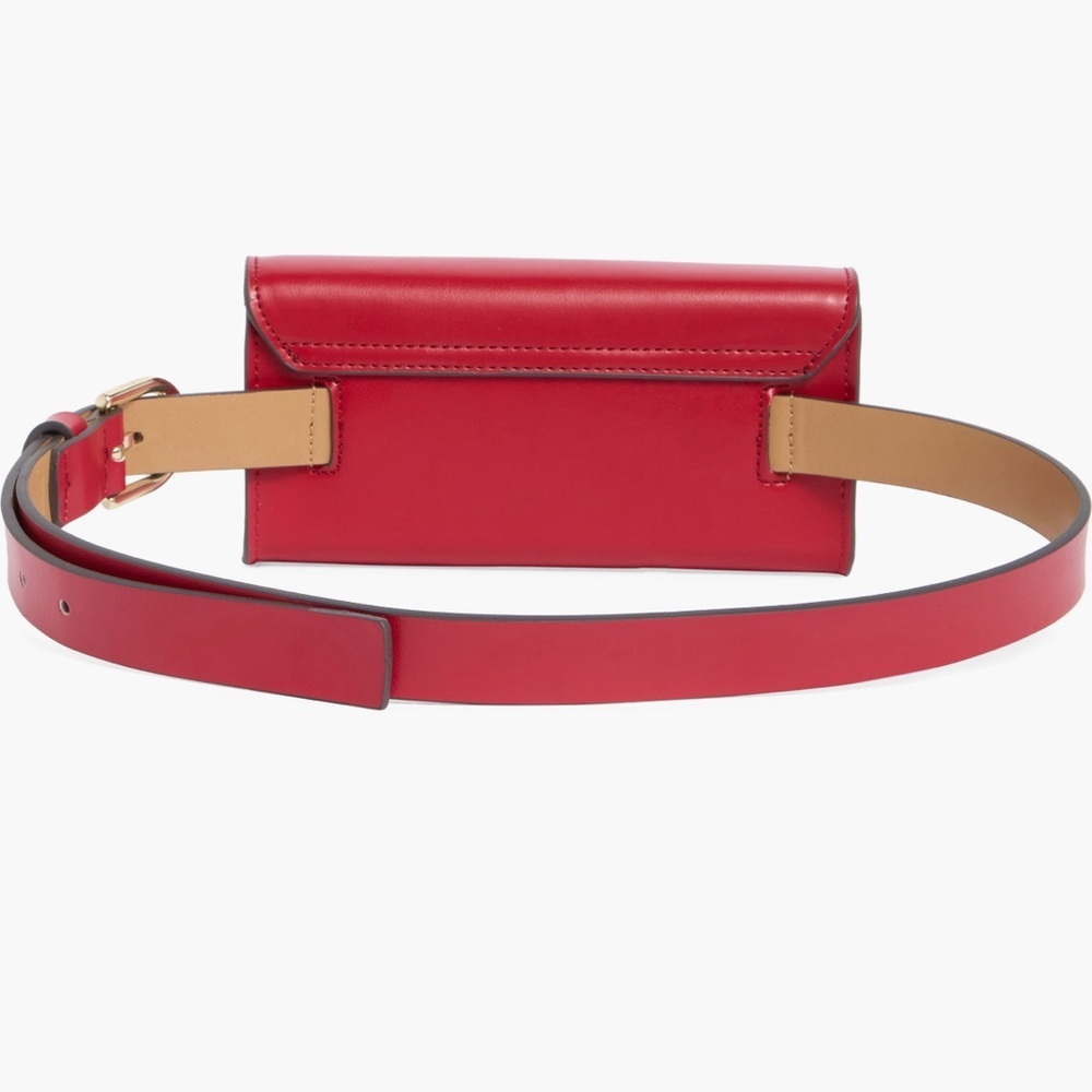 NWT Kate Spade Adjustable Leather Belt Bag with Bow Detail in Box Red - Picture 6 of 6